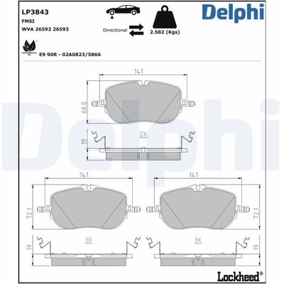 DELPHI LP3843 Fren Sistemleri Fren Balatası