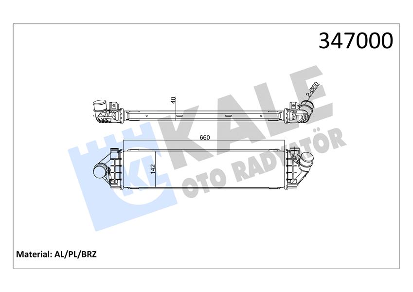 KALE OTO RADYATÖR 347000 Motor Turbo Radyatörü - FORD MONDEO IV Turnier (BA7) uyumlu
