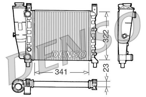 DENSO DRM09141 Soğutma Sistemi Su Soğutucu & Parçaları - FIAT UNO (146_, 158_) uyumlu