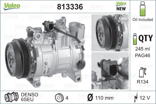 VALEO 813336 İklimlendirme Sistemi Kompresör Parçaları - AUDI A6 C5 (4B2, 4B4) uyumlu