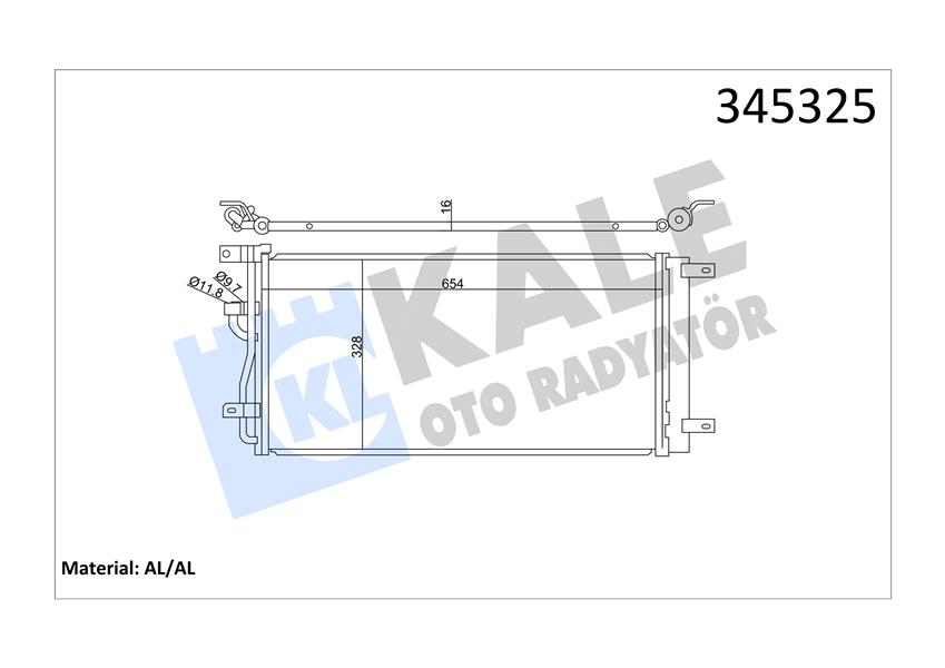 KALE OTO RADYATÖR 345325 İklimlendirme Sistemi Klima Radyatörü - OPEL ANTARA A (L07) uyumlu