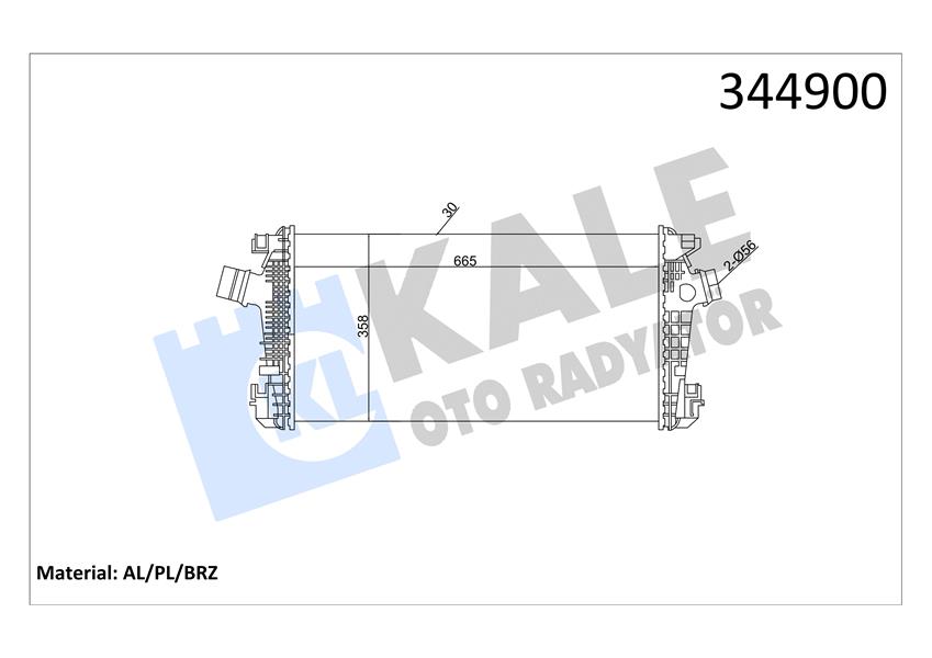 KALE OTO RADYATÖR 344900 Motor Turbo Radyatörü - OPEL ASTRA J Sports Tourer (P10) uyumlu