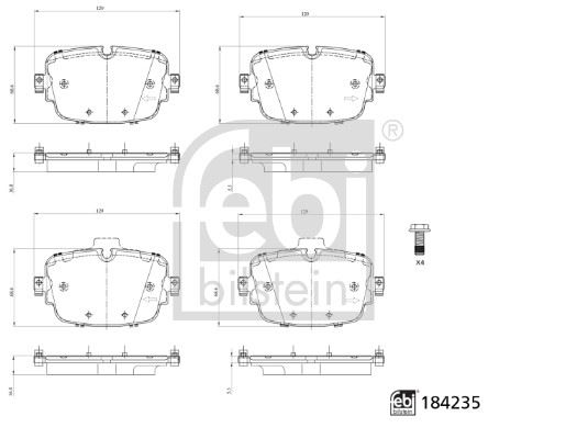 FEBI BILSTEIN 184235 Fren Sistemleri Fren Balatası - AUDI Q7 (4MB, 4MG, 4MQ) uyumlu