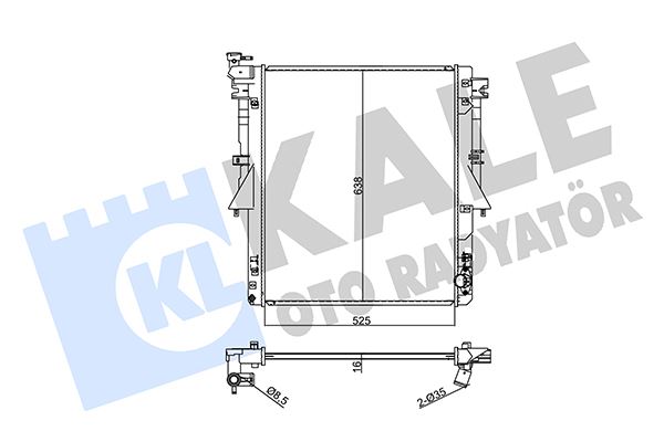 KALE OTO RADYATÖR 355070 Diğer Diğer Donanım & Parçalar - MITSUBISHI L200 / TRITON (KJ_, KK_, KL_) uyumlu