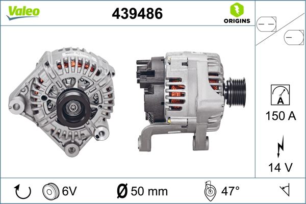 VALEO 439486 Elektrik Sistemi Alternatör - BMW 5 (E60) uyumlu