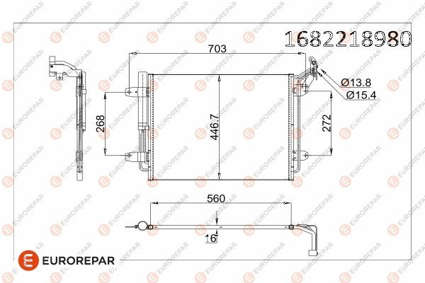 EUROREPAR 1682218980 İklimlendirme Sistemi Klima Radyatörü - VW TIGUAN (5N_) uyumlu