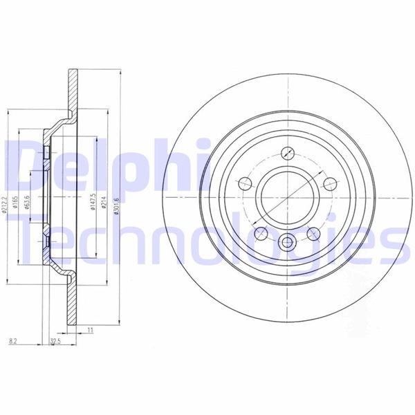 DELPHI BG4239C Fren Sistemleri Fren Diski - VOLVO V60 I (155) uyumlu
