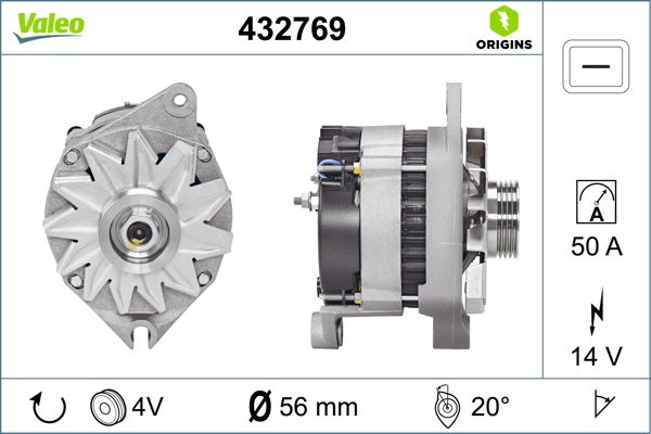 VALEO 432769 Elektrik Sistemi Alternatör - PEUGEOT 205 I (741A/C) uyumlu