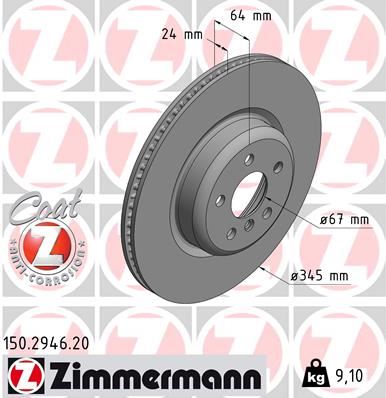 ZIMMERMANN 150.2946.20 Fren Sistemleri Fren Diski - BMW 7 (G11, G12) uyumlu