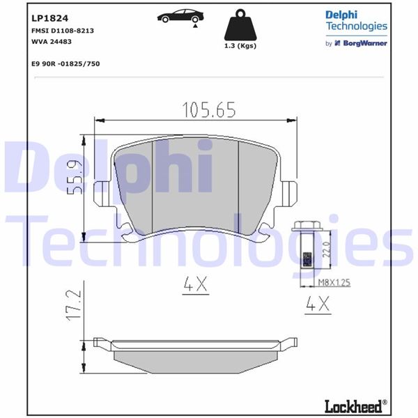 DELPHI LP1824 Fren Sistemleri Fren Balatası - VW PASSAT B7 (362) uyumlu