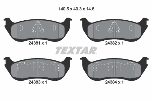 TEXTAR 2438101 Fren Sistemleri Fren Balatası - FORD USA EXPLORER (U2, U_) uyumlu