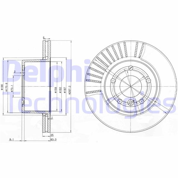 DELPHI BG3737C Fren Sistemleri Fren Diski - LAND ROVER DISCOVERY II (L318) uyumlu