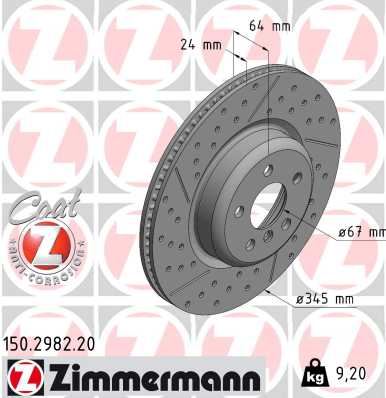 ZIMMERMANN 150.2982.20 Fren Sistemleri Fren Diski - BMW 3 (G20, G80, G28) uyumlu