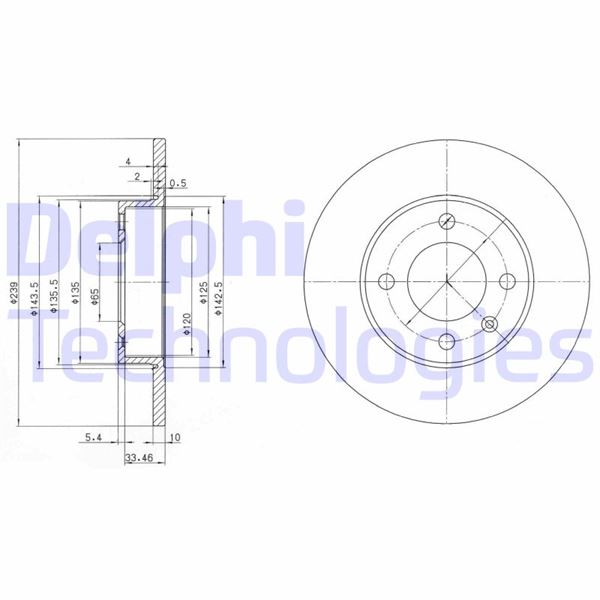 DELPHI BG2117 Fren Sistemleri Fren Diski - AUDI 80 B1 Sedan (80, 82) uyumlu