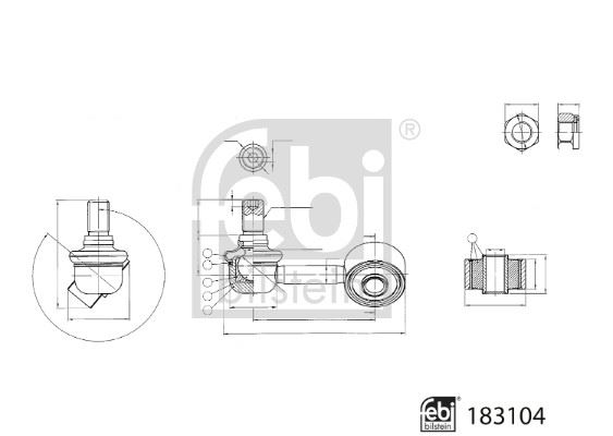 FEBI BILSTEIN 183104 Süspansiyon Sistemi Stabilizatör - MITSUBISHI L200 / TRITON (KJ_, KK_, KL_) uyumlu