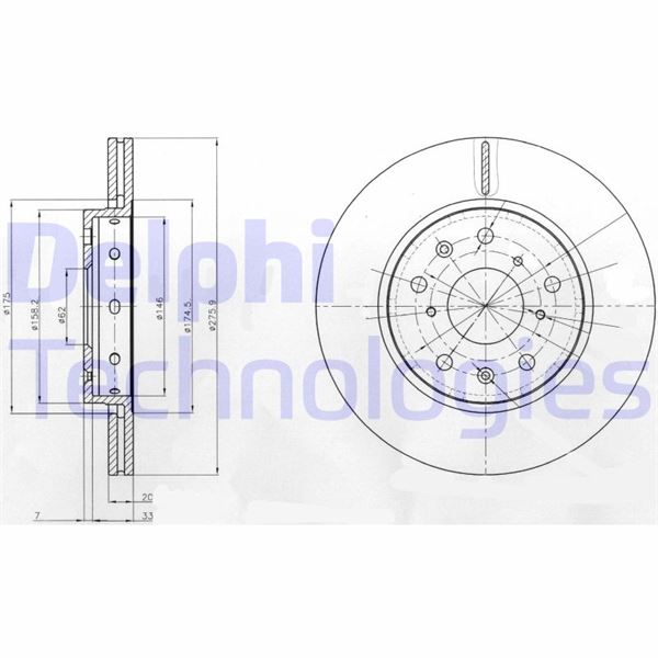 DELPHI BG4208 Fren Sistemleri Fren Diski - SUZUKI SWIFT III (MZ, EZ) uyumlu