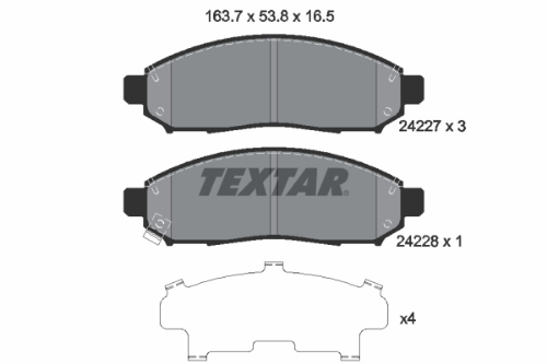 TEXTAR 2422701 Fren Sistemleri Fren Balatası - NISSAN NAVARA NP300 (D40) uyumlu