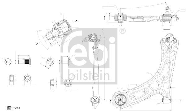 FEBI BILSTEIN 185603 Süspansiyon Sistemi Bugi Kolu - HYUNDAI ELANTRA VI Sedan (AD, ADA) uyumlu