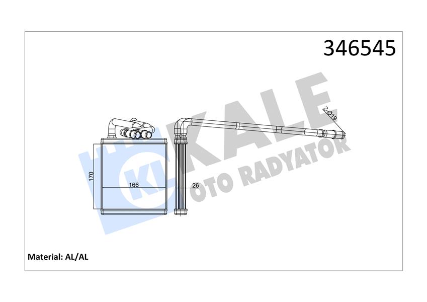 KALE OTO RADYATÖR 346545 İklimlendirme Sistemi İç Mekan Isı Değiştirici - FORD FIESTA VI (CB1, CCN) uyumlu