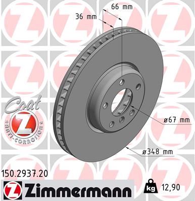 ZIMMERMANN 150.2937.20 Fren Sistemleri Fren Diski - BMW 7 (G11, G12) uyumlu