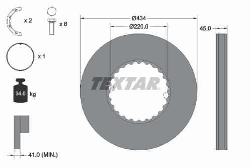 TEXTAR 93272100 Fren Sistemleri Fren Diski - VOLVO FM II uyumlu