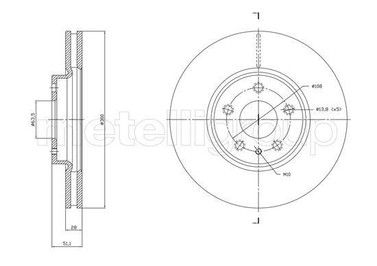 CIFAM 800-1790C Fren Sistemleri Fren Diski - FORD MONDEO V Sedan (CD) uyumlu
