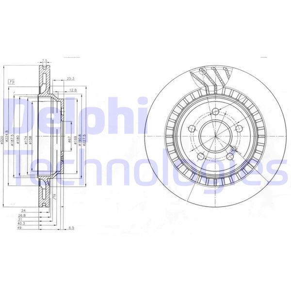 DELPHI BG4144 Fren Sistemleri Fren Diski - MERCEDES-BENZ S-SERISI (W221, V221) uyumlu