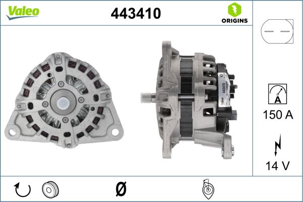 VALEO 443410 Elektrik Sistemi Alternatör - FIAT DUCATO Minibüs/Otobüs (250_) uyumlu