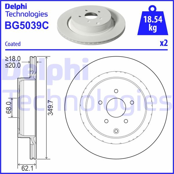 DELPHI BG5039C Fren Sistemleri Fren Diski - INFINITI Q50 uyumlu