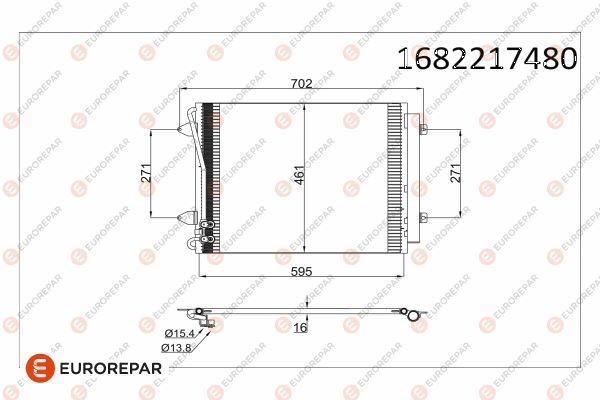 EUROREPAR 1682217480 İklimlendirme Sistemi Klima Radyatörü - VW PASSAT B7 (362) uyumlu
