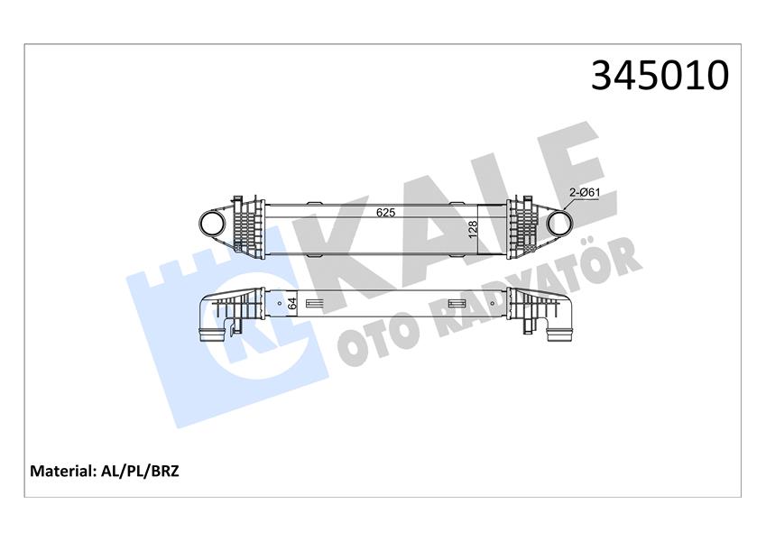 KALE OTO RADYATÖR 345010 Motor Turbo Radyatörü - MERCEDES-BENZ C-SERISI T-Model (S204) uyumlu