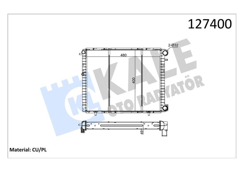 Su Radyatörü - KALE OTO RADYATÖR - 0535352PA Ürün Görseli