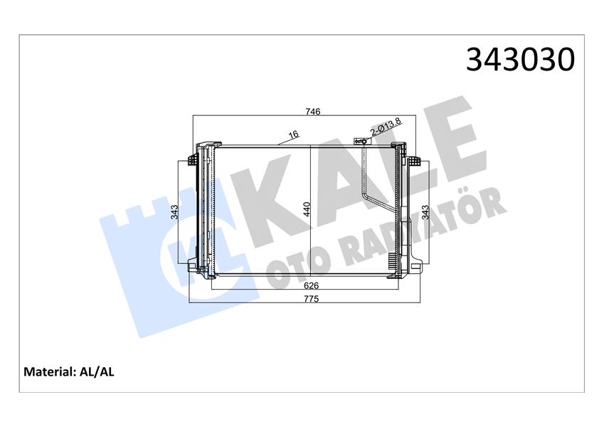 KALE OTO RADYATÖR 343030 İklimlendirme Sistemi Klima Radyatörü - MERCEDES-BENZ CLS (C218) uyumlu