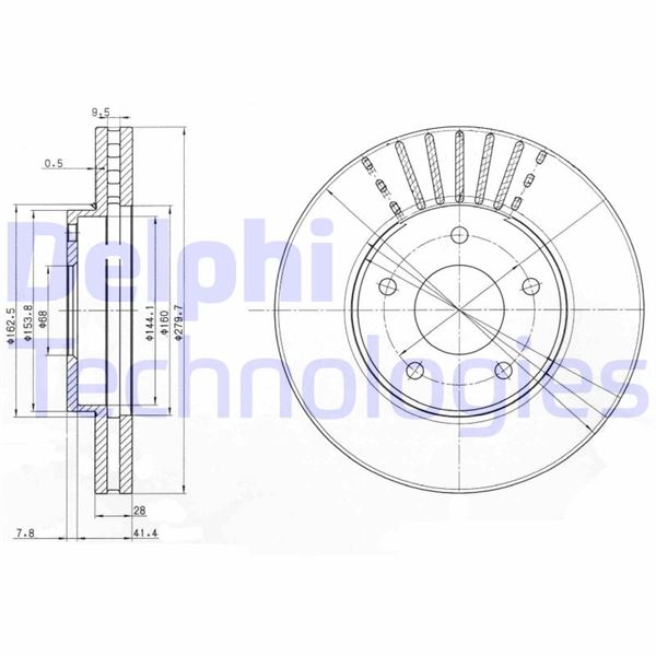 DELPHI BG3816 Fren Sistemleri Fren Diski - NISSAN ALMERA TINO (V10) uyumlu
