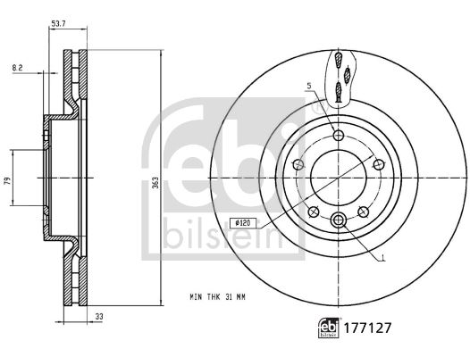 FEBI BILSTEIN 177127 Fren Sistemleri Fren Diski - LAND ROVER RANGE ROVER IV (L405) uyumlu