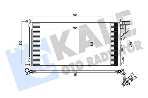 KALE OTO RADYATÖR 379800 İklimlendirme Sistemi Klima Radyatörü - HYUNDAI GRANDEUR (TG) uyumlu