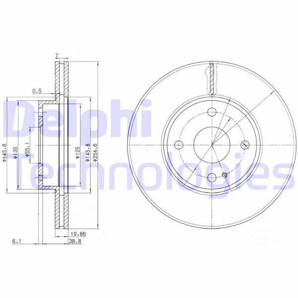 DELPHI BG3393 Fren Sistemleri Fren Diski - MAZDA MX-5 I (NA) uyumlu