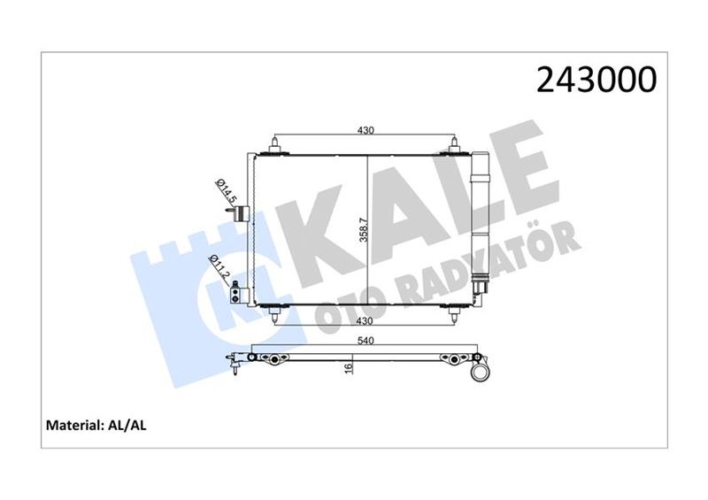 Klima Radyatörü - KALE OTO RADYATÖR - 040ABC020 Ürün Görseli