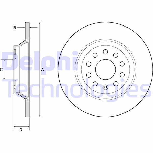 DELPHI BG4751C Fren Sistemleri Fren Diski - SEAT ALHAMBRA (710, 711) uyumlu