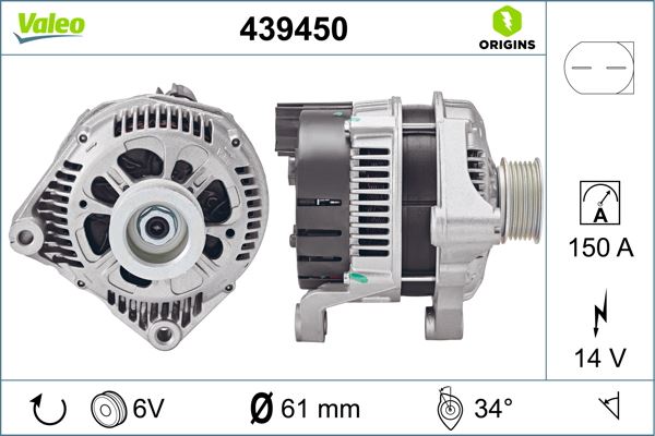 VALEO 439450 Elektrik Sistemi Alternatör - BMW 3 (E46) uyumlu