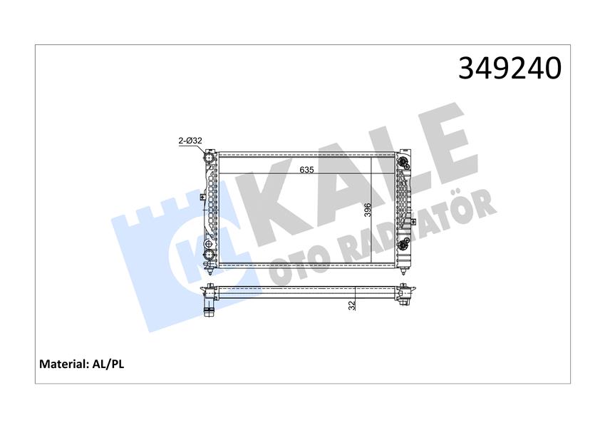KALE OTO RADYATÖR 349240 Soğutma Sistemi Su Soğutucu & Parçaları - AUDI A4 B5 (8D2) uyumlu