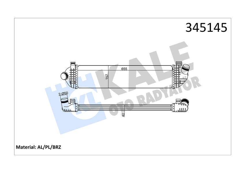 KALE OTO RADYATÖR 345145 Motor Turbo Radyatörü - VOLVO C30 (533) uyumlu