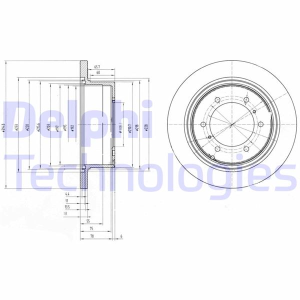 DELPHI BG3105 Fren Sistemleri Fren Diski - MITSUBISHI PAJERO I Canvas Top (L04_G) uyumlu