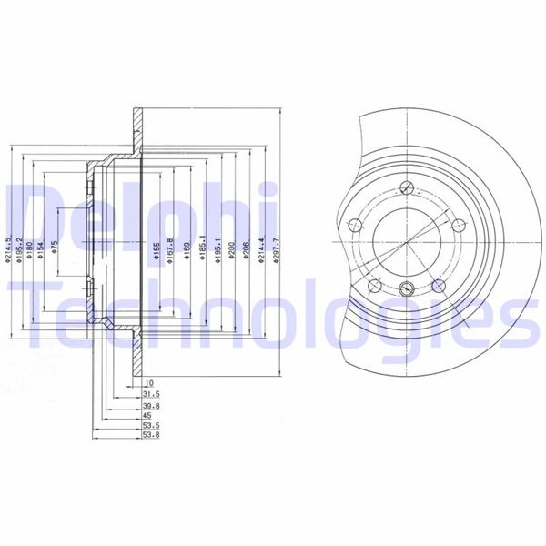 DELPHI BG3044 Fren Sistemleri Fren Diski - BMW 5 (E39) uyumlu