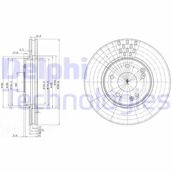 DELPHI BG3396 Fren Sistemleri Fren Diski - MERCEDES-BENZ E-SERISI (W210) uyumlu