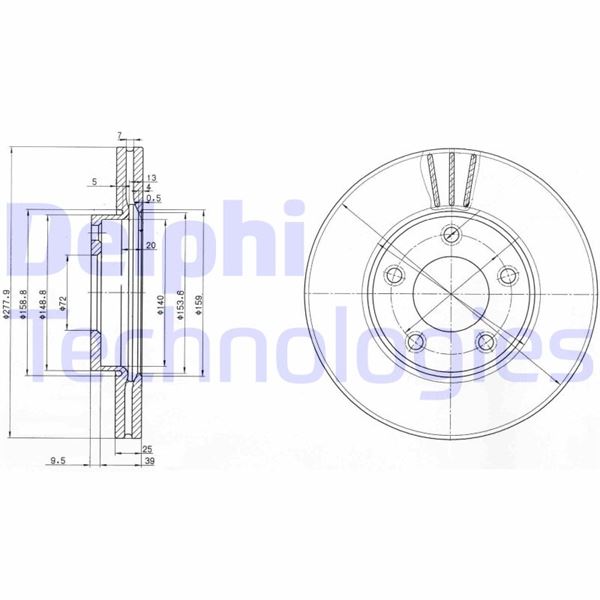 DELPHI BG3927 Fren Sistemleri Fren Diski - MAZDA 5 (CW) uyumlu