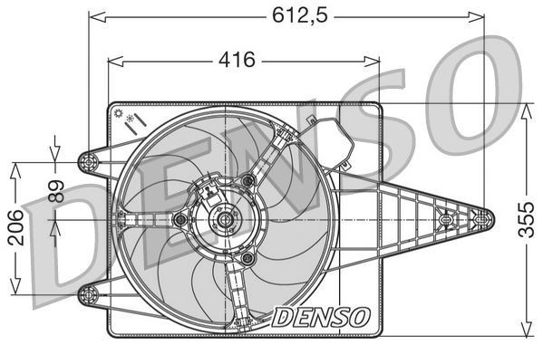DENSO DER01004 Soğutma Sistemi Fan - ALFA ROMEO 155 (167_) uyumlu