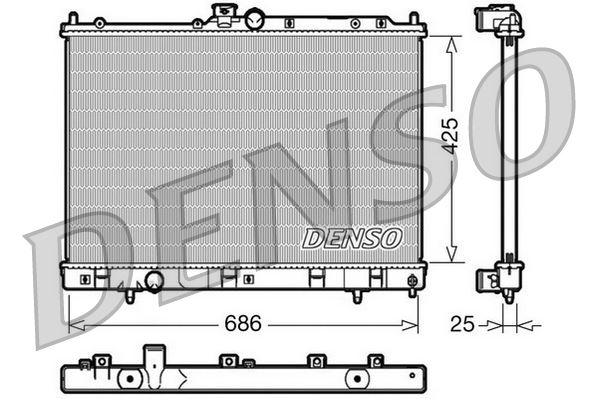 DENSO DRM45028 Soğutma Sistemi Su Soğutucu & Parçaları - MITSUBISHI OUTLANDER I (CU_W) uyumlu