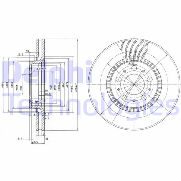 DELPHI BG9514 Fren Sistemleri Fren Diski - VOLVO S70 (874) uyumlu
