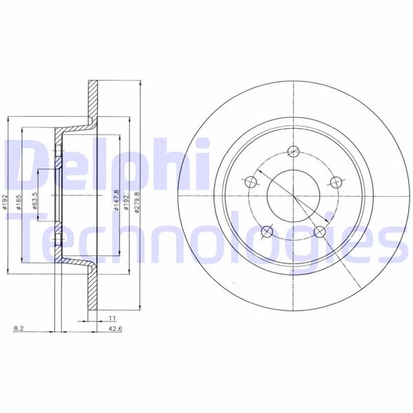 DELPHI BG4533C Fren Sistemleri Fren Diski - FORD C-MAX II (DXA/CB7, DXA/CEU) uyumlu